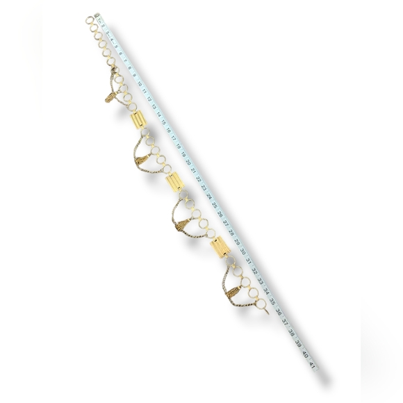 Vintage 80s Gold Ring Chain Draped Tassel Waist Chain Belt - Picture 9 of 9